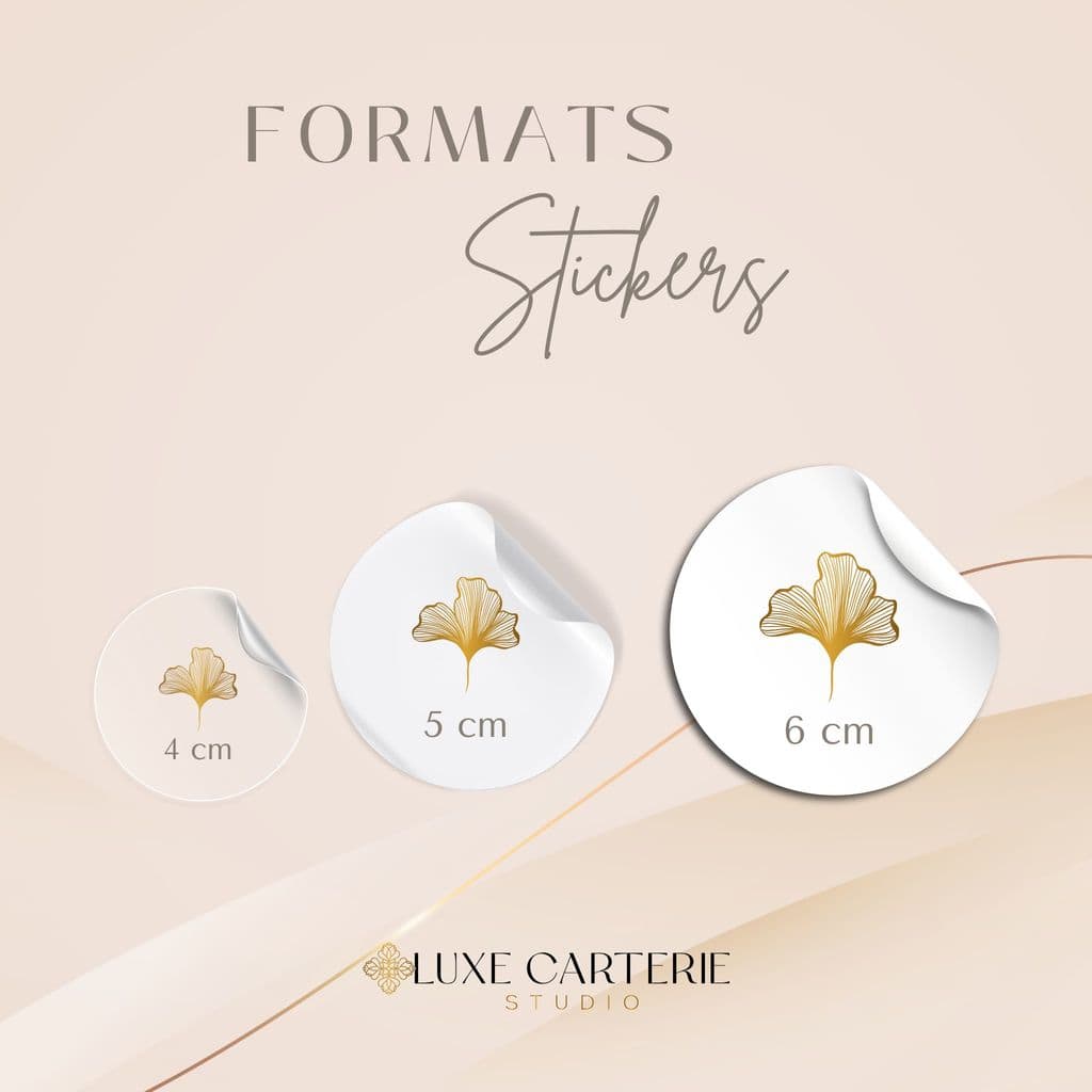 Sticker - votre visuel (lot de 15) - Stickers étiquettes - 4 cm - Lot de 15 - Luxe Carterie Studio