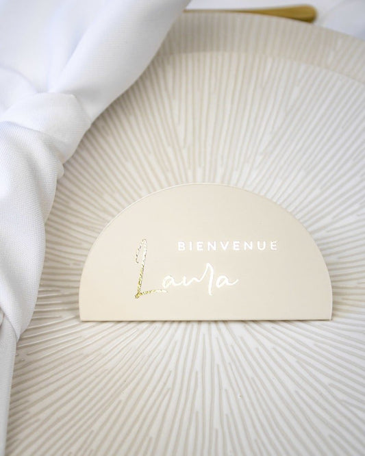 "Tara - Marque-place" – Marque-place chic, élégant et romantique avec dorure or pour réception de mariage – Papeterie de mariage - Wedding stationery - Création Luxe Carterie Studio