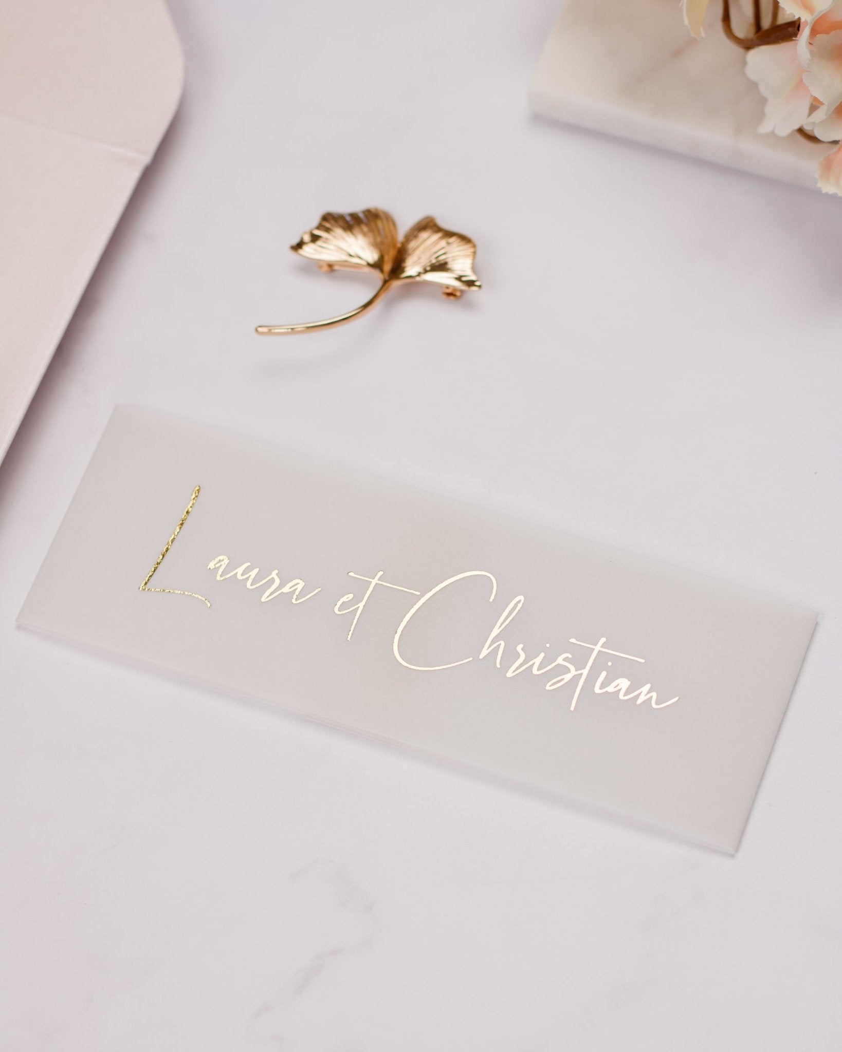 "Topaze" - Faire-part de mariage chic, élégant et romantique avec dorure or - Wedding stationery - Création Luxe Carterie Studio