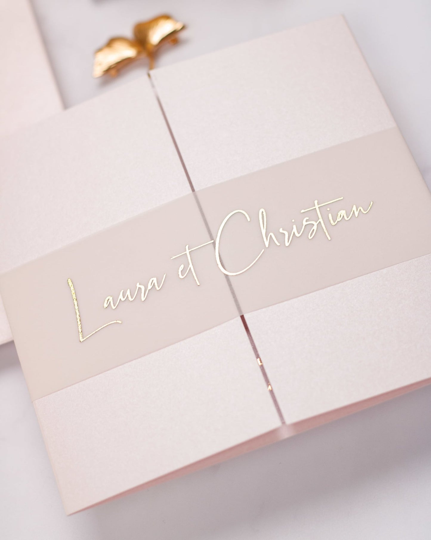 "Topaze" - Faire-part de mariage chic, élégant et romantique avec dorure or - Wedding stationery - Création Luxe Carterie Studio