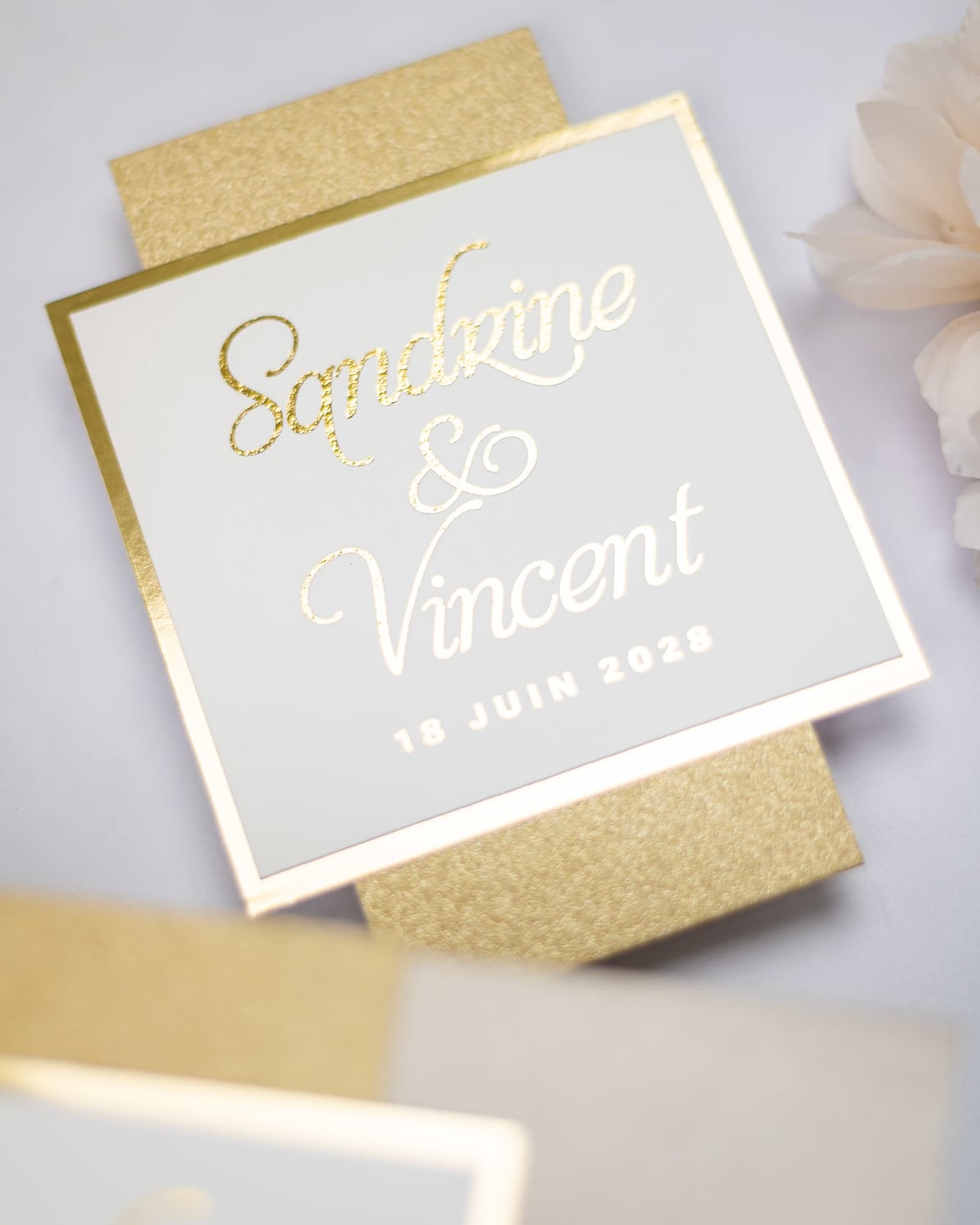 "Trendy" - Faire-part de mariage chic, élégant et romantique avec dorure or - Wedding stationery - Création Luxe Carterie Studio