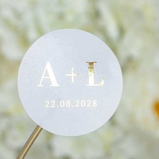 "Tullia - Sticker" - Faire-part de mariage chic, élégant et romantique avec dorure or - Wedding stationery - Création Luxe Carterie Studio