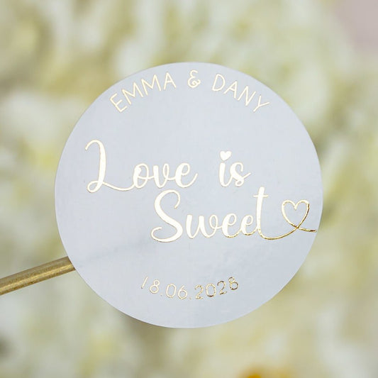"Ulla - Sticker" - Faire-part de mariage chic, élégant et romantique avec dorure or - Wedding stationery - Création Luxe Carterie Studio