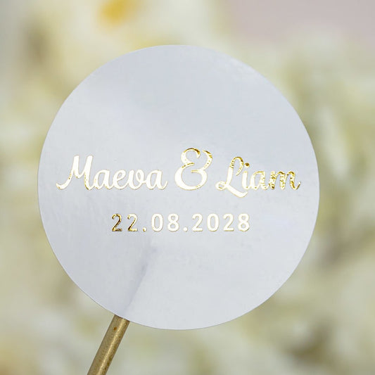 "Uma - Sticker" - Faire-part de mariage chic, élégant et romantique avec dorure or - Wedding stationery - Création Luxe Carterie Studio