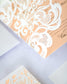 "Valentine" - Faire-part de mariage laser cut élégant et romantique avec dorure or - Wedding stationery - Création Luxe Carterie Studio