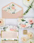 "Vany" - Faire-part de mariage fleuris élégant et romantique avec dorure or et wax seal – Wedding stationery - Création Luxe Carterie Studio
