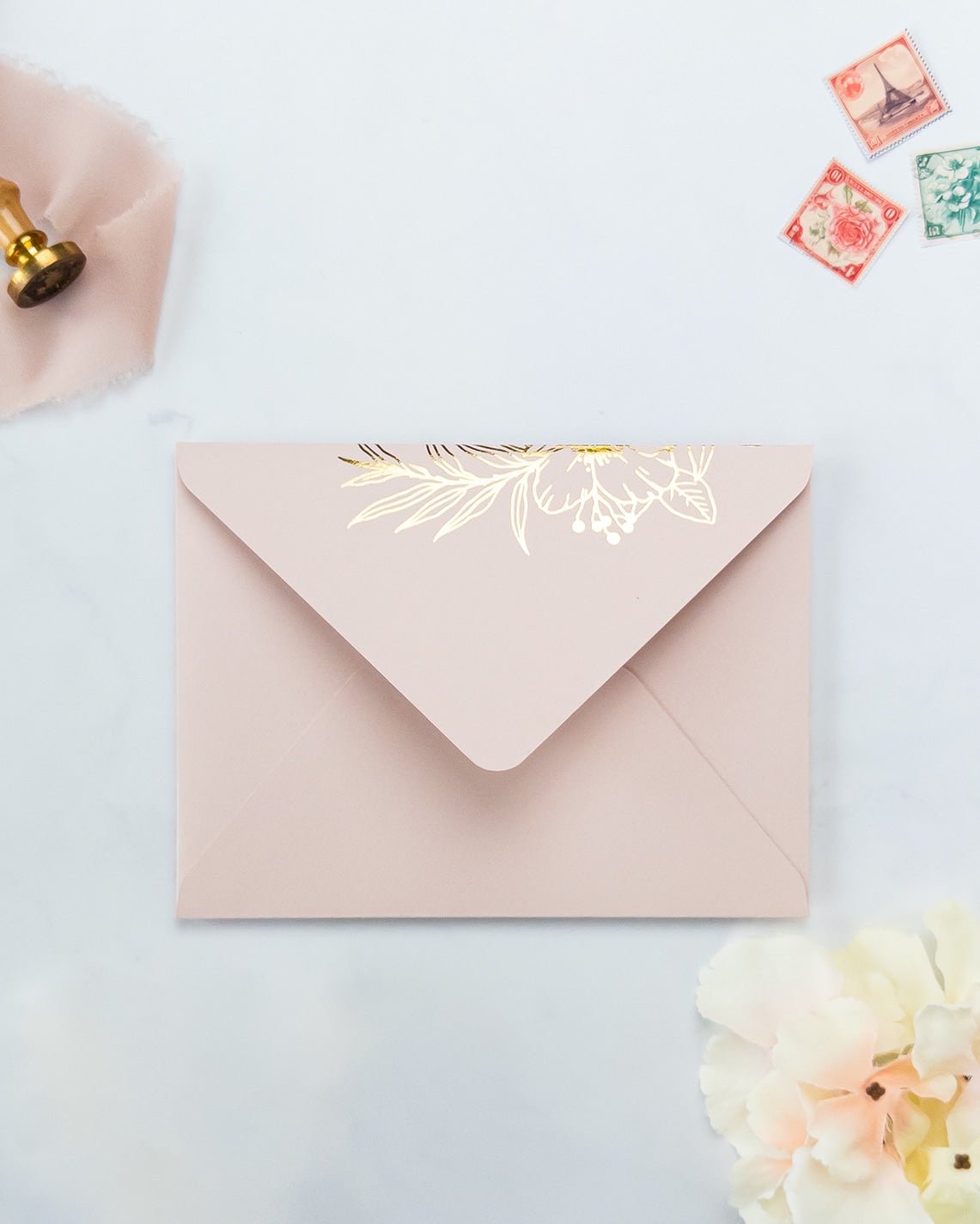 VELOURS - Enveloppe épaisse avec Dorure - Enveloppe - 12 cm x 16.5 cm - Luxe Carterie Studio