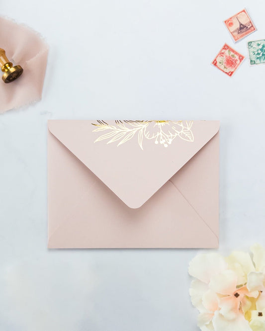 VELOURS - Enveloppe épaisse avec Dorure - Enveloppe - 12 cm x 16.5 cm - Luxe Carterie Studio