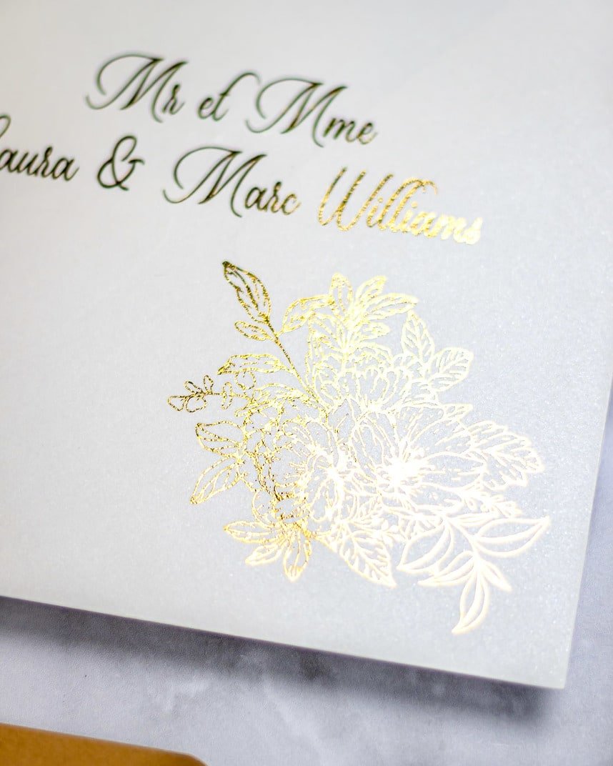 "Zara" - Faire-part de mariage chic, élégant et romantique avec dorure or - Wedding stationery - Création Luxe Carterie Studio