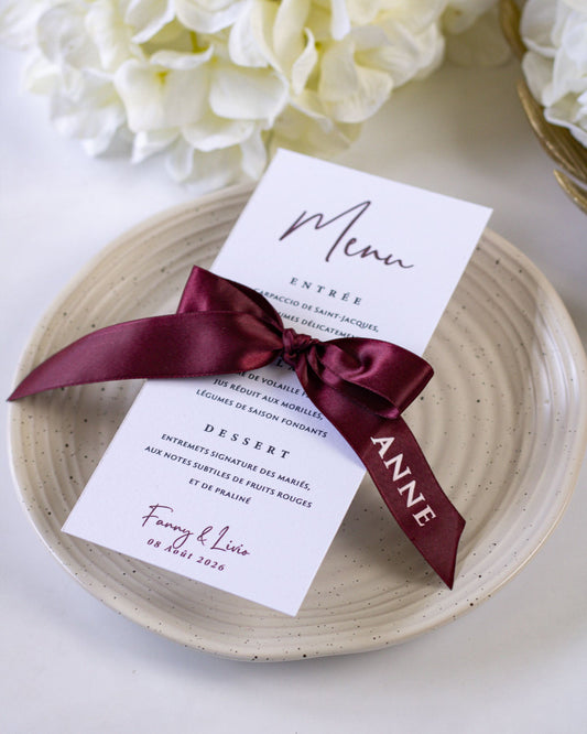 Zoa - menu & marque - place - Menu - Luxe Carterie Studio