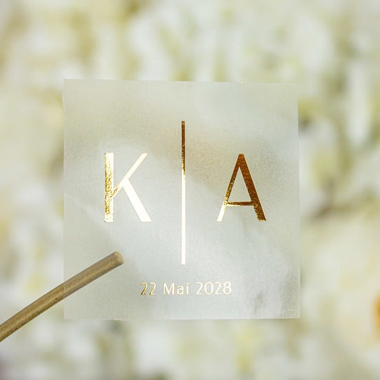 "Zola - Sticker" - Faire-part de mariage chic, élégant et romantique avec dorure or - Wedding stationery - Création Luxe Carterie Studio