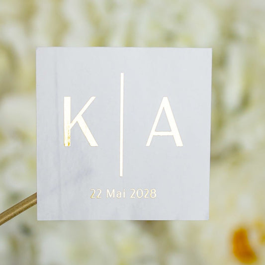 "Zola - Sticker" - Faire-part de mariage chic, élégant et romantique avec dorure or - Wedding stationery - Création Luxe Carterie Studio